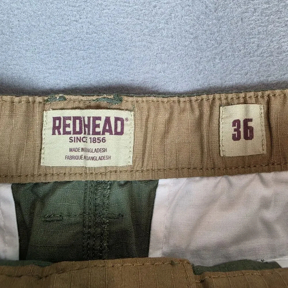 RedHead Men's Ripstop Cargo Shorts Olive Green Outdoor Hiking Utility Size 36